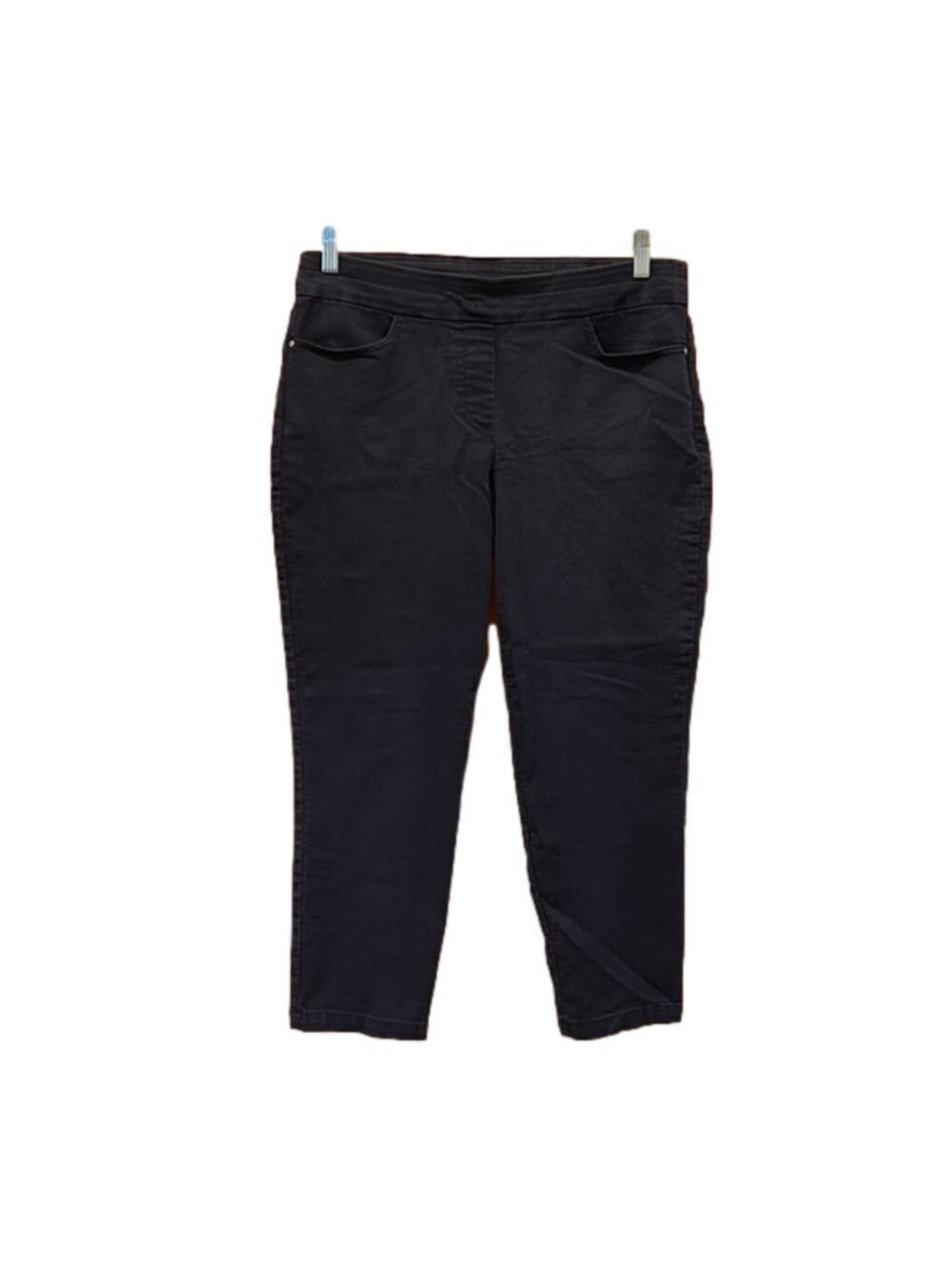 Croft & Barrow Stretch Pull On Dark Wash Denim Capris Size 10P Short